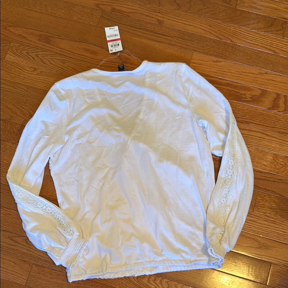INC white Lace top - Picture 4 of 4